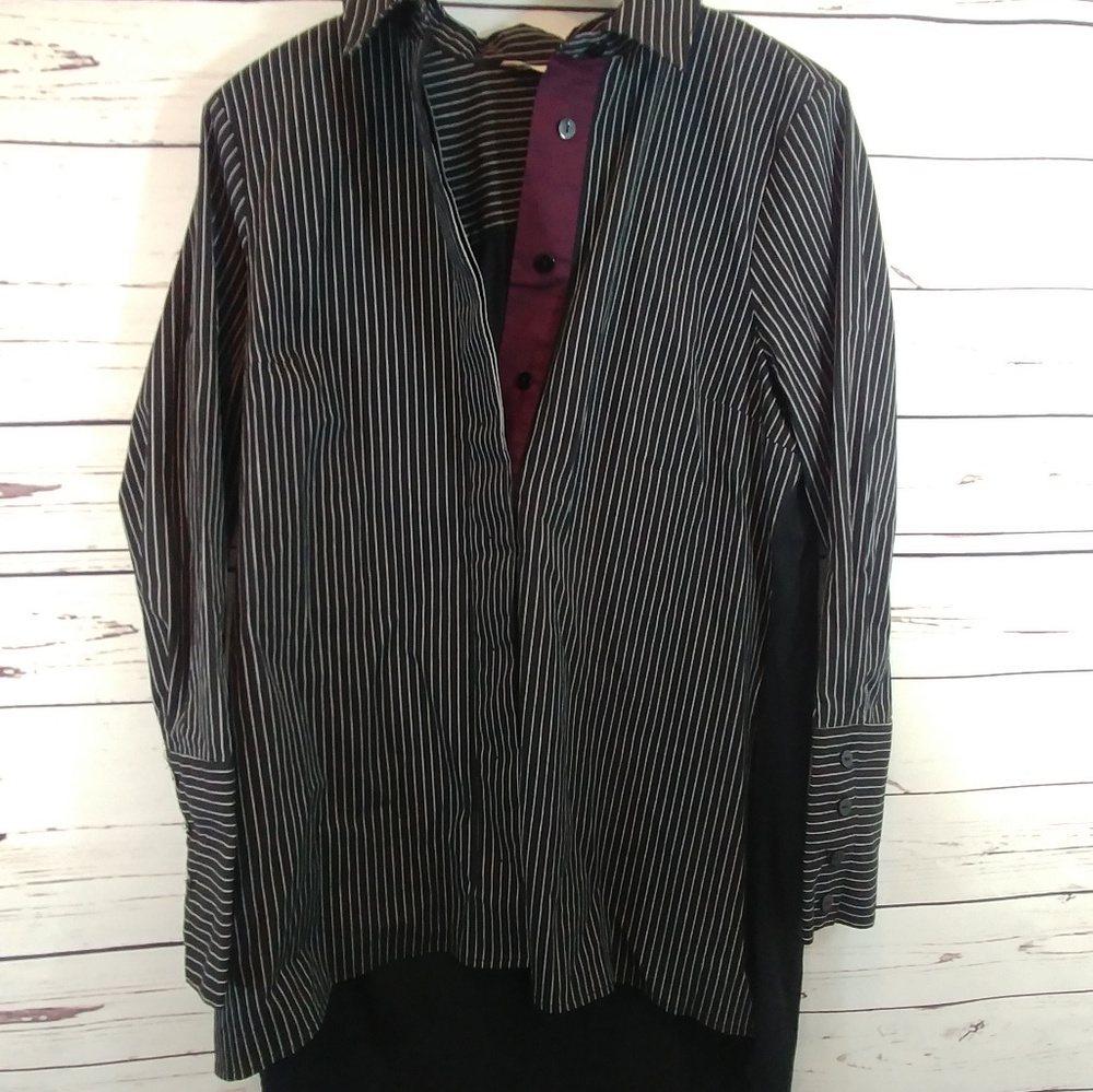 Soft Surrounding Courtland Black Striped Shirt